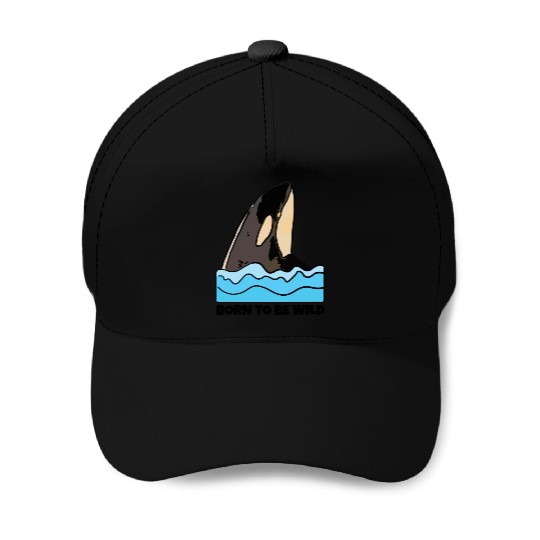 Born to Be Wild: Playful Orca Design Baseball Caps