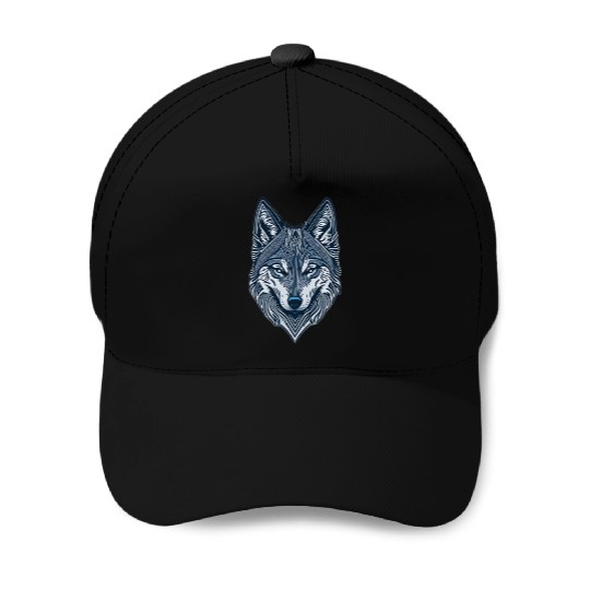 Beautiful wolf face Baseball Caps
