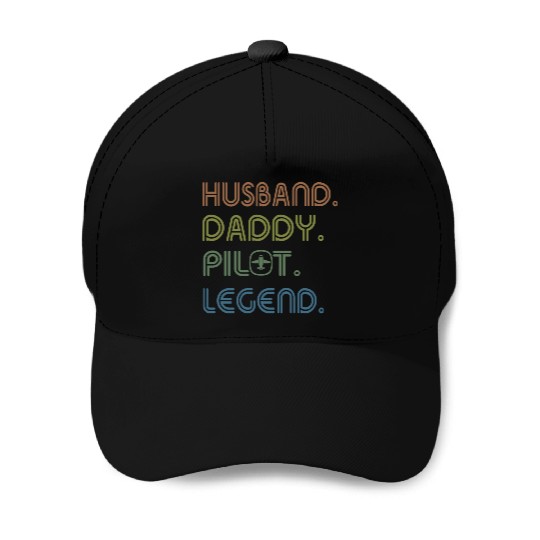 Husband Daddy Pilot Baseball Caps