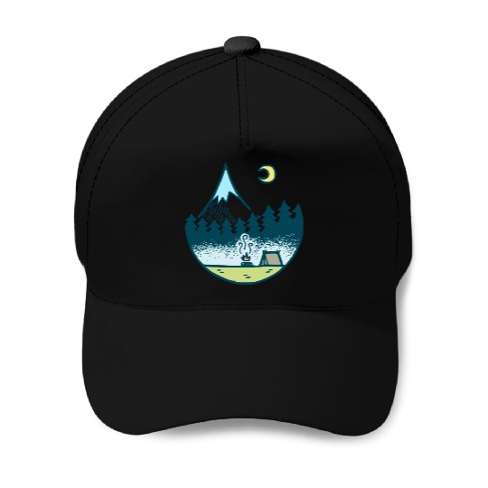 Keep It Simple (Camping At Night) Baseball Caps