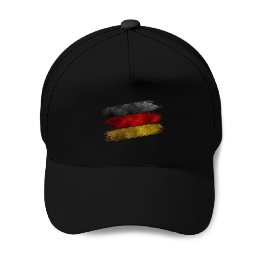 GERMANY DEUTSCHLAND FLAG BRUSH GLITTER Baseball Caps