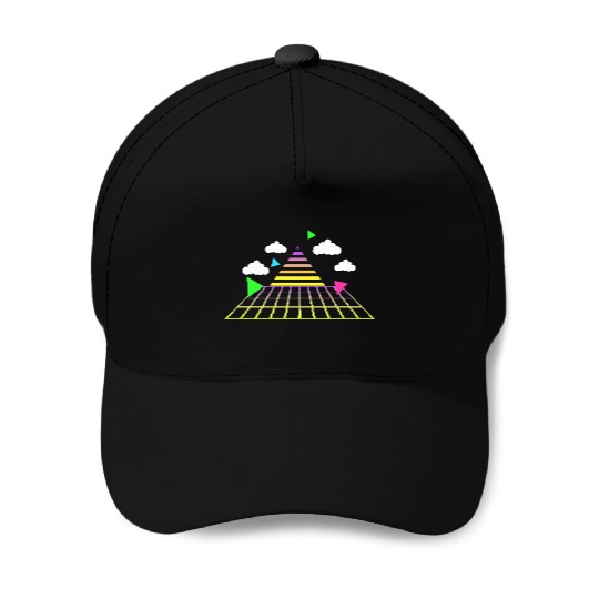 Game 8-bit pixel retro style 90s. Baseball Caps