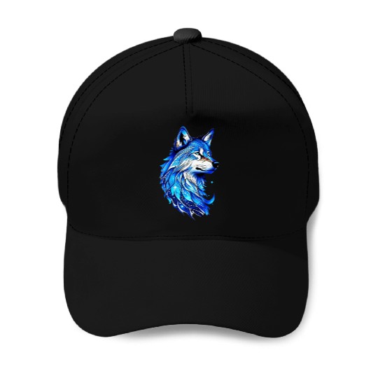 Blue Wolf Baseball Caps