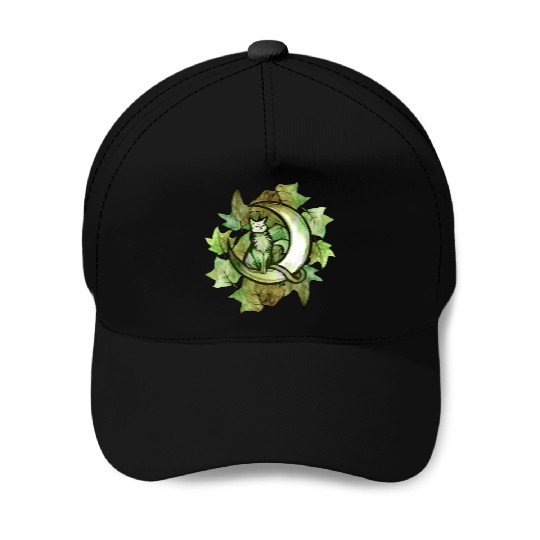 Nature Ivy Moon Cat Baseball Caps