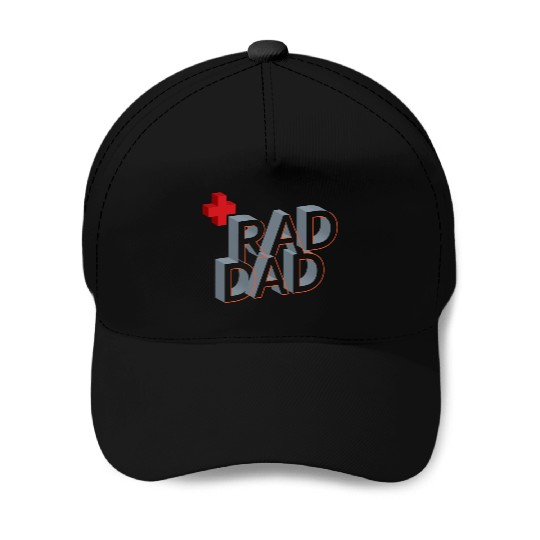 Isometric Typography Rad Dad Baseball Caps