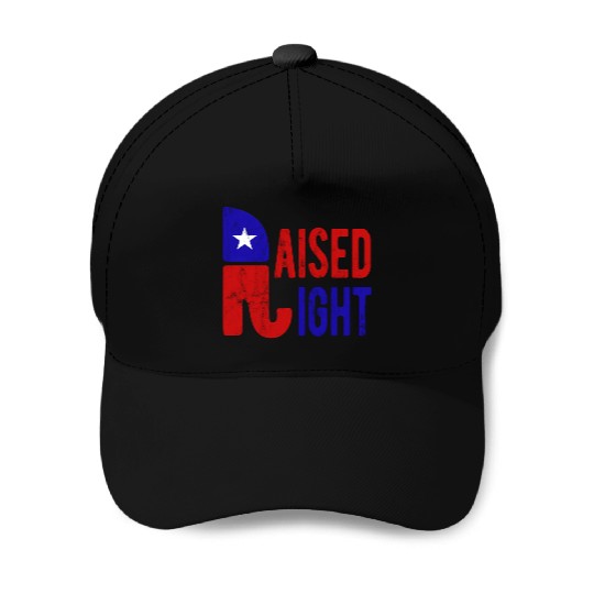 Raised Right Proud Republican Elephant Logo Usa Baseball Caps