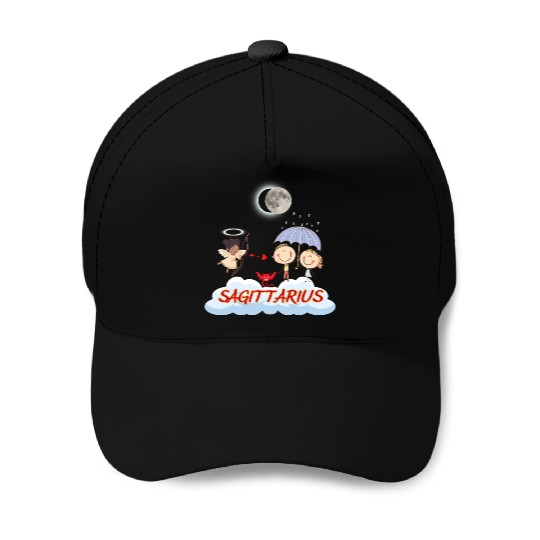 Zodiac Sign Sagittarius Astrology Angel & Bow Baseball Caps