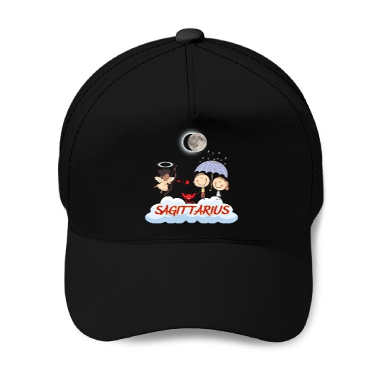 Zodiac Sign Sagittarius Astrology Angel & Bow Baseball Caps