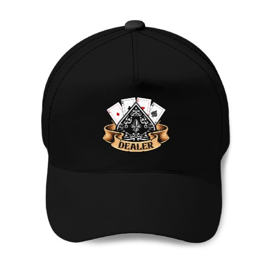 Classic Blackjack Dealer Gambling Card Game Casino Baseball Caps
