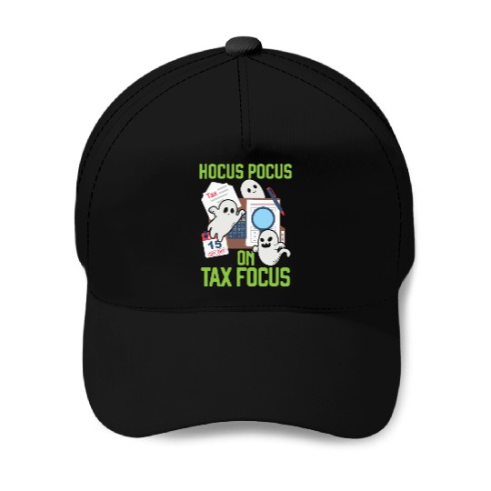 Hocus Focus on Tax Focus Accountant Halloween Baseball Caps