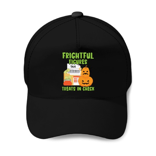 Frightful Figures Treats in Check Halloween Baseball Caps