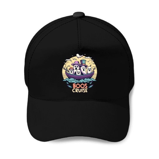 Spooky Cute Kawaii Ghost Design – Boos Cruise Baseball Caps