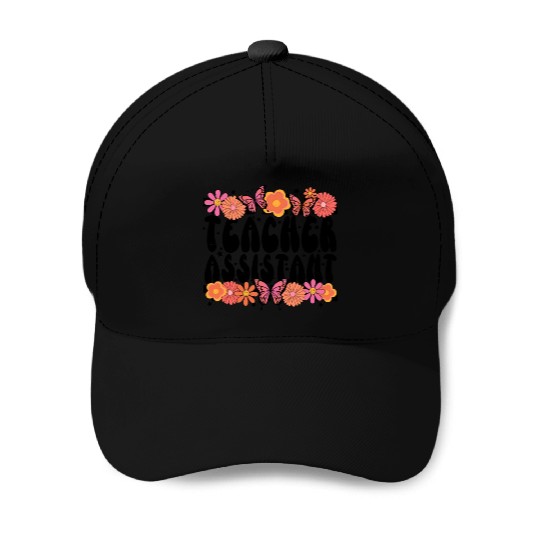 Floral Teacher Assistant Baseball Caps