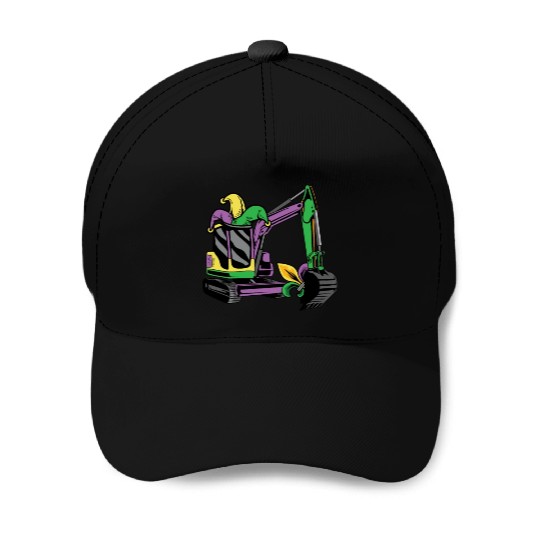 Excavator Mardi Gras Baseball Caps