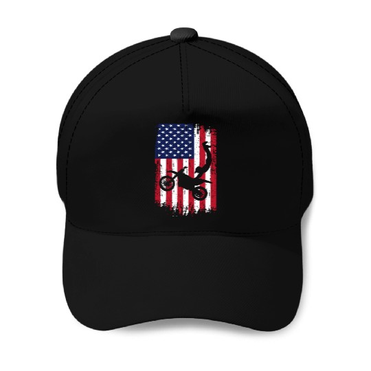 Supercross Freestyle Motocross American Flag Baseball Caps
