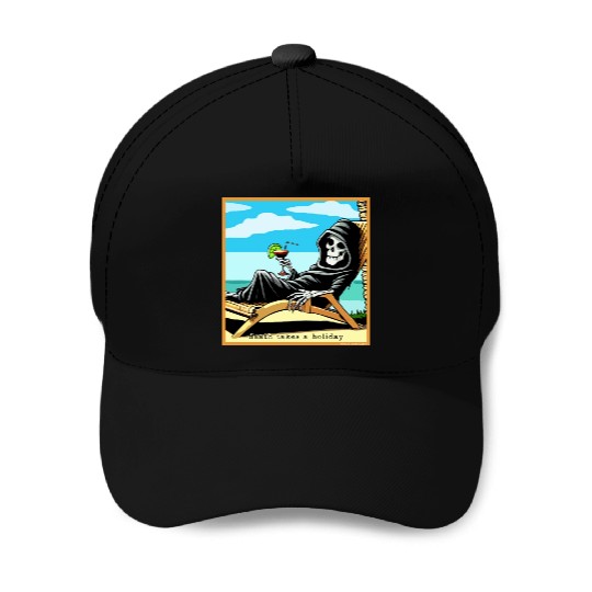 Death Takes A Holiday Baseball Caps