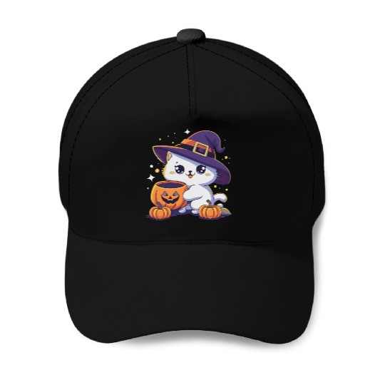 Cute Cat Halloween 3 Baseball Caps