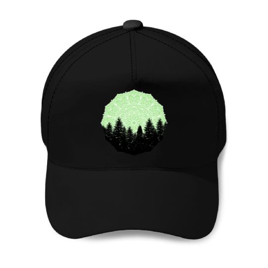 Green Forest Mandala Pacific Northwest Baseball Caps