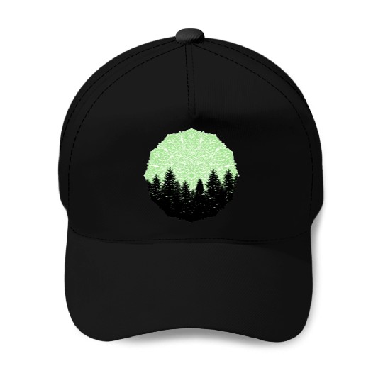 Green Forest Mandala Pacific Northwest Baseball Caps