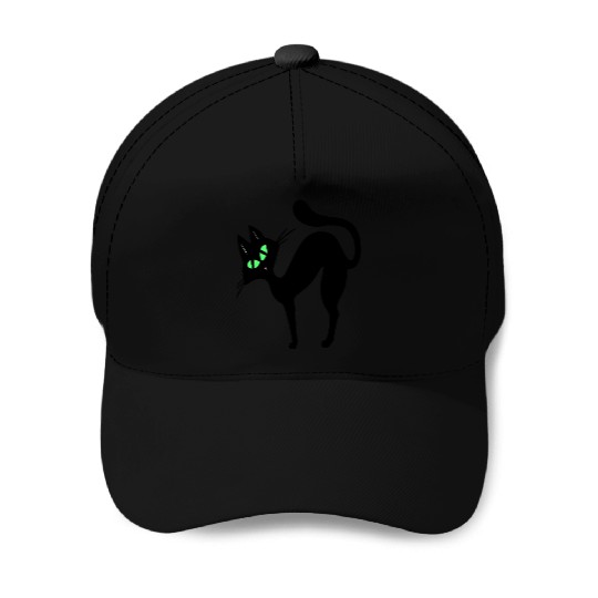 Black cat Baseball Caps