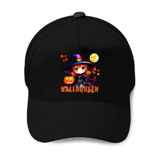 Hallo Queen Witch in a hat Baseball Caps