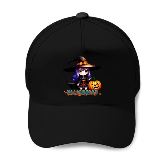 Hallo Queen Purple Fantastic Halloween witch desig Baseball Caps