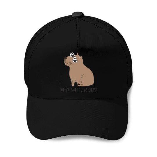 Don t Worry Be Capy Awesome Cute Capybara Baseball Caps