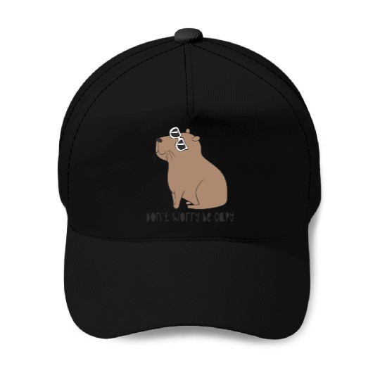 Don t Worry Be Capy Awesome Cute Capybara Baseball Caps