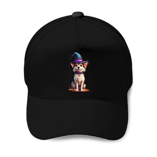 Halloween Witch Dog Baseball Caps