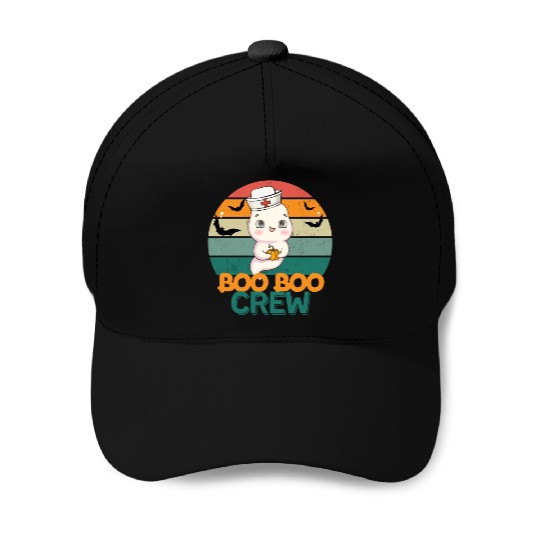 Boo Boo Crew Ghost Halloween Paramedic Nurse Ghost Baseball Caps