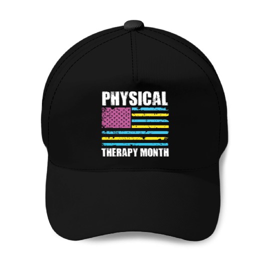 USA Flag PT PTA Physical Therapy Gift Physical Baseball Caps