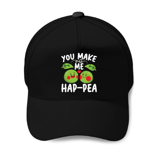 You Make Me Hap-pea for a Husband Wife Bride Baseball Caps