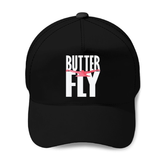 Butterfly Swimming Baseball Caps