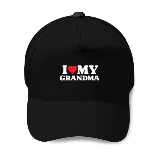 I Love My Grandma Baseball Caps