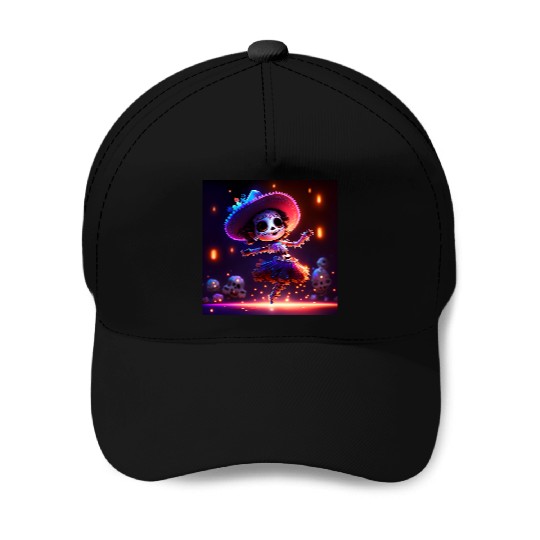 mexican skeleton lady baby dancing Baseball Caps