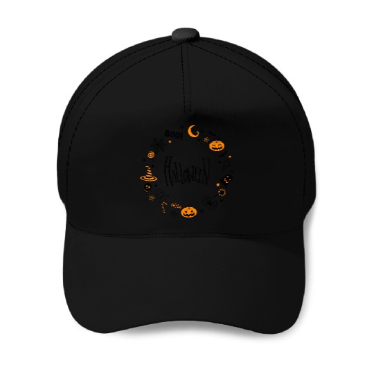 Embroidered Ghost Dogs Trick or Treat Halloween Sw Baseball Caps
