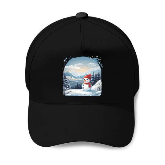 snowman Baseball Caps