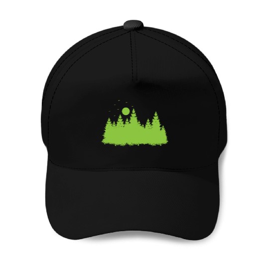 Forest with Leaves in Environment Baseball Caps