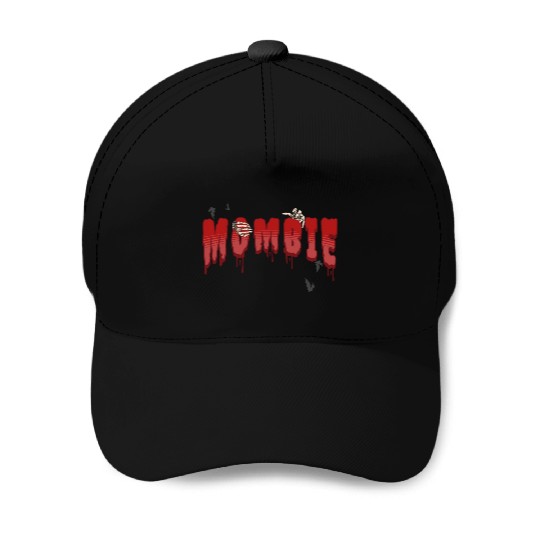mombie; scary; blood; zombie; halloween; mom; Baseball Caps