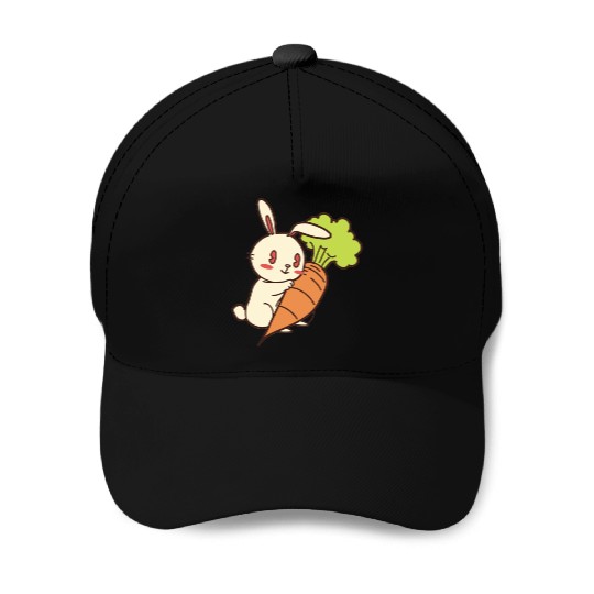 Rabbit And Carrot Baseball Caps