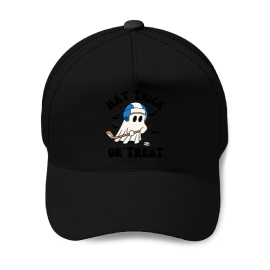 Hat Trick or Treat, Hilarious Hockey Halloween Baseball Caps