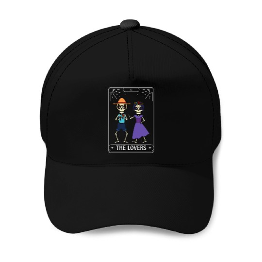 The Lovers Tarot Card Got Skeleton Skull Halloween Baseball Caps