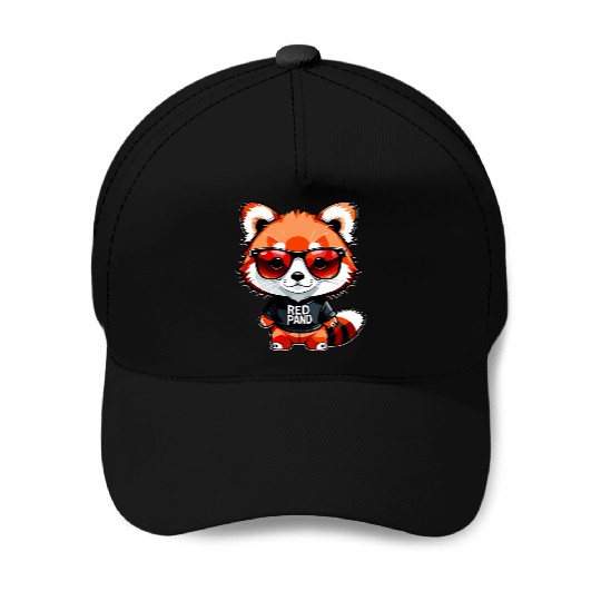 Chibi Red Panda Cub Baseball Caps