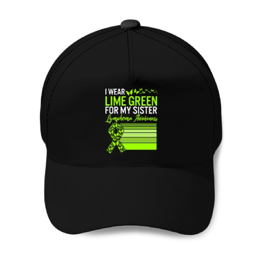 Lymphoma Warrior Baseball Caps, I Wear Lime Green For My