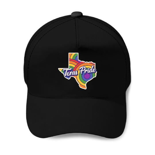 Rainbow Map Texas Design for proud LGBT+ Texans Baseball Caps