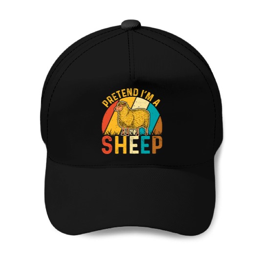 Sheep Lover Funny Pretend I'm a Sheep Retro Lamb Baseball Caps