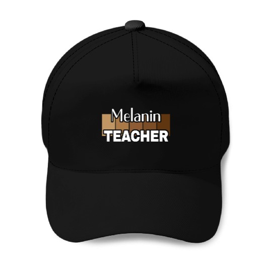 Melanin Teacher Life Afro Teacher African American Baseball Caps