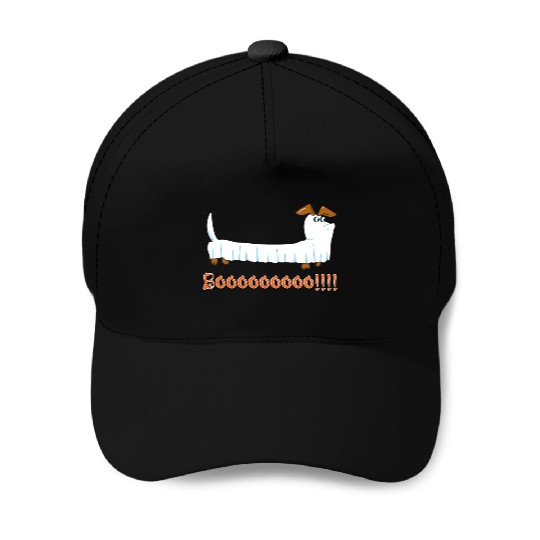 Halloween Dachshund Ghost Design Baseball Caps