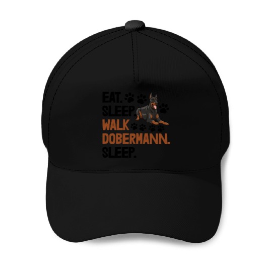 Eat Sleep Walk Doberman Baseball Caps