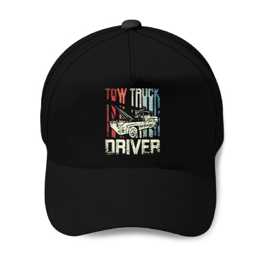 Cool Retro Vintage Tow truck Driver Baseball Caps